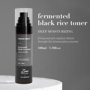 Tonique facial au riz noir fermenté OEM, eau d'essence de riz hydratante et antioxydante, soin apaisant non irritant à absorption rapide - Product Image 1