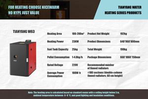 Estufa de Pellets de Madera de 23KW con Control Remoto WiFi, Independiente, para Calefacción del Hogar y Baño, 180-200m, Mejor Precio y Entrega Rápida - Product Image 3