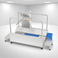 Machine industrielle de nettoyage de bottes avec système de brosse rotative pour le contrôle sanitaire des usines de transformation de viande