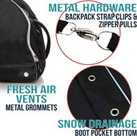 Sac de transport pour chaussures de ski grande capacité, imperméable, pour bottes de snowboard, compatible casque, lunettes, gants, ventilé avec bandoulière