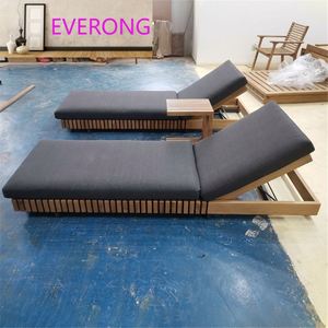 Chaise longue en teck, mobilier de patio, chaise longue de plage, lit de repos, mobilier d'extérieur, lit de soleil en bois, chaises longues d'extérieur, lit de jour de luxe - Product Image 1