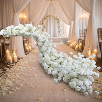 Guirlande de fleurs artificielles SPR en soie blanche (rose, pivoine, eucalyptus) pour mariage, fête, décoration intérieure, fleurs de table et d'angle