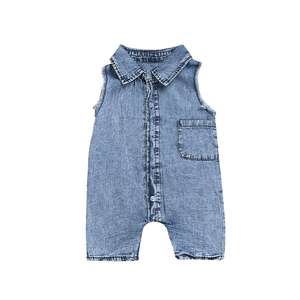 815 Mono de Mezclilla para Bebés y Niñas Pequeñas, Ropa de Trabajo, Mono de Una Pieza de Manga Corta para Niños Pequeños, Ropa para Niñas - Product Image 1