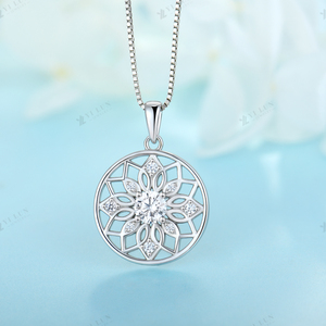 Collier Pendentif Soleil et Lune en Argent Sterling 925, Charme Céleste, Style Bouddha, Bijoux - Product Image 5