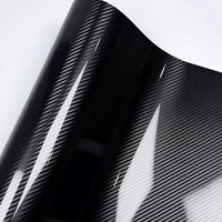 Autocollant en PVC effet carbone forgé, changeant de couleur, pour console centrale, rétroviseur, film intégral noir