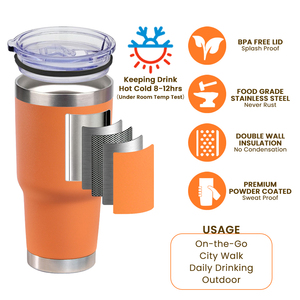 <span class=keywords><strong>Taza</strong></span> Térmica de Viaje Magnética Magslider de 20oz/30oz, Tazas de Café con Aislamiento de Doble Pared, Recubrimiento en Polvo, Vaso de Acero Inoxidable - Product Image 5