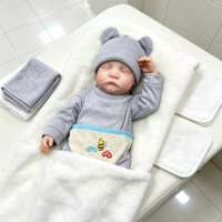 Reborn-Babypuppe, 17 Zoll, weiche Vinyl-Begleitpuppe für Kinder, Geburtstagsgeschenk, waschbare, wechselbare Kleidung, handbemalte Mädchenpuppe