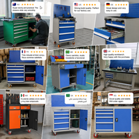 Chariot à outils robuste à roulettes, armoire à outils mobile en métal, 4 tiroirs, organisateur verrouillable avec panneau perforé pour atelier de mécanique