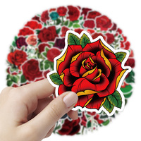 100 pièces Rose PVC autocollant pour téléphone bouteille ordinateur portable belle fleur décalcomanies pour enfants feuille d'autocollant personnalisé