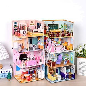 <span class=keywords><strong>Livre</strong></span> de jouets en papier 3D mignon à faire soi-même, scène <span class=keywords><strong>pop</strong></span>-<span class=keywords><strong>up</strong></span>, puzzle artisanal silencieux et épaissi avec mécanisme d'assemblage sans découpe - Product Image 1