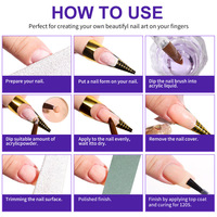 Liquide acrylique monomère 240ML EMA-Kit d'extension d'ongles professionnel avec brosse pour bricolage maison et salon manucure