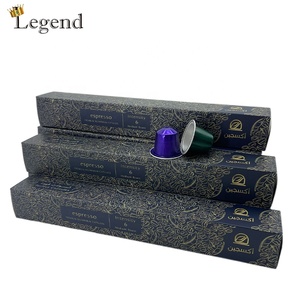Boîtes en papier personnalisées pour 10 capsules de café, emballage imprimé pour dosettes de café compatibles <span class=keywords><strong>Nespresso</strong></span> - Product Image 1