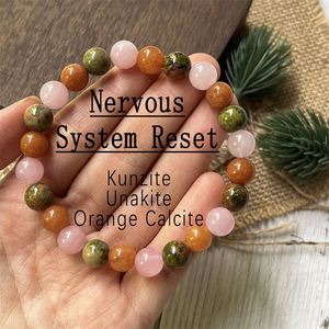 Bracelet en pierre naturelle avec perles de verre colorées pour le nettoyage des chakras, bijoux sans soudure, carte personnalisée - Product Image 2