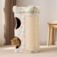 Lit pour chat en sisal double couche, intégré à l'arbre à chat, pour usage domestique en hiver