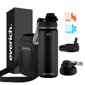 Botol Air Terisolasi Everich Desain ODM Baru Berpatenten LFGB, Baja Anti Karat Dinding Ganda, RE-UPGRADE, dengan Pegangan, Sedotan, dan Tutup Pengunci - Product Image 1