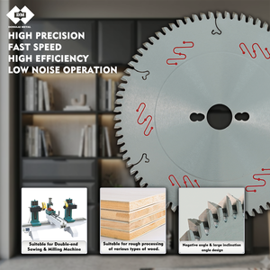 Donglai Dia 250mm 80 Dents avec -5 °   Angle de coupe pour la coupe en biseau alterné (ATB) 40 °   <span class=keywords><strong>Lame</strong></span> de <span class=keywords><strong>scie</strong></span> <span class=keywords><strong>circulaire</strong></span> pour la découpe de panneaux sans rainurage - Product Image 6