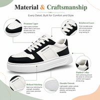 Baskets basses respirantes à plateforme avec embout perforé, lettrage alphabétique, semelle épaisse antidérapante, chaussures décontractées pour hommes