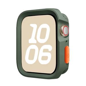 أحدث جراب من البولي يورثين الحراري المجوف الناعم الملون بالحلوى لساعة Iwatch بألوان مزدوجة من البولي يورثين الحراري غطاء لساعة Iwatch10 من البولي يورثين الحراري مع زر برتقالي - Product Image 4