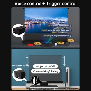 Jjzer điện sàn tăng lưới đen màn hình chiếu điều khiển âm thanh máy chiếu 4K độ phân giải siêu cao 72 - 150 inch - Product Image 4