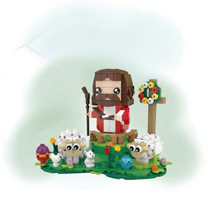 Set de Bloques de Construcción del Buen Pastor Jesús, Figura Religiosa con Oveja y Cordero, Modelo de Ladrillos de Pascua, Regalo DIY para Decoración del Hogar - Product Image 3
