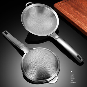 Cuillère passoire en acier inoxydable 304 à mailles fines, grande surface filtrante pour jus et lait de soja, avec manche épaissi, passoire de cuisine - Product Image 2