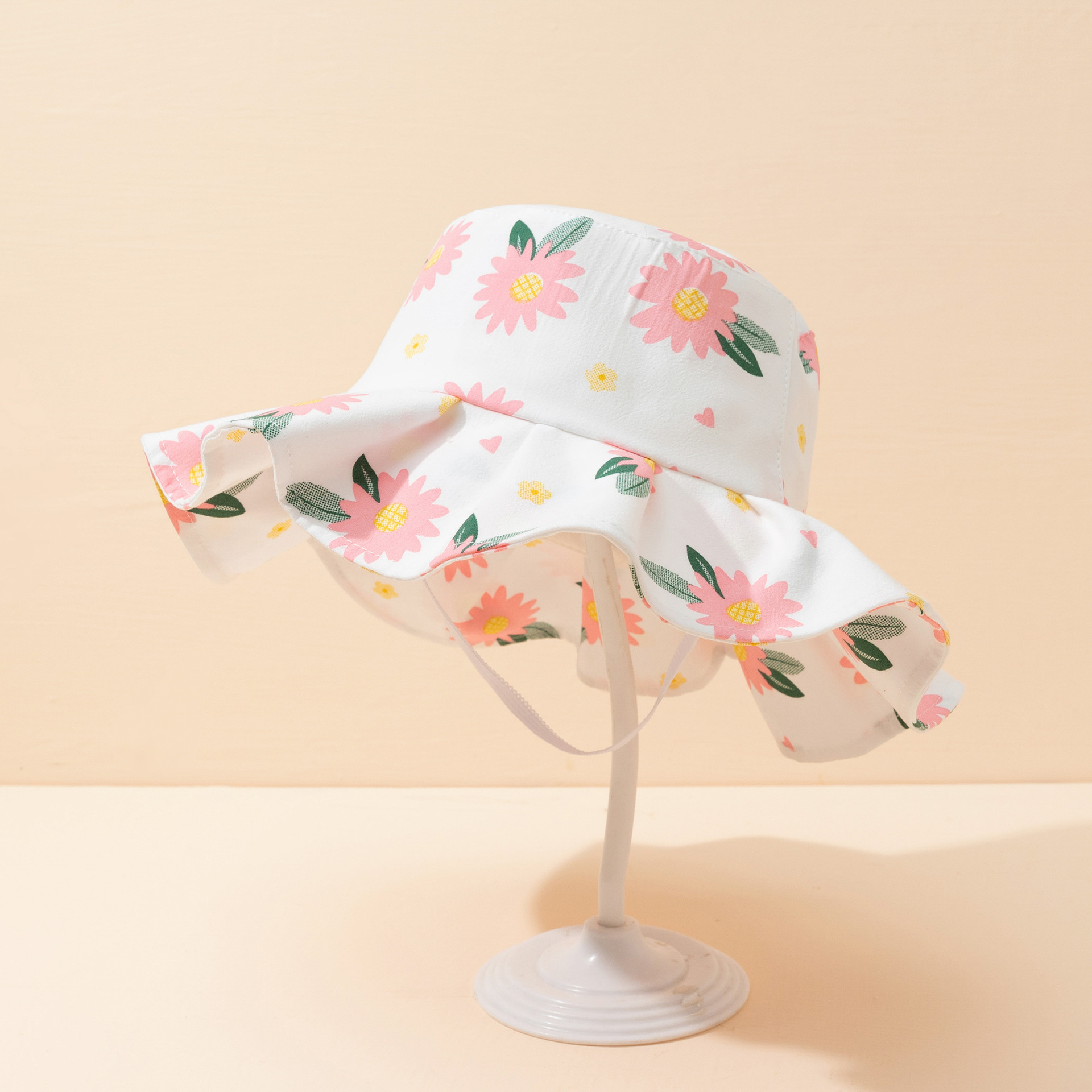 Панама летняя с бантом для девочек, детская пляжная шляпа от солнца, с принтом, для малышей, лето 4778