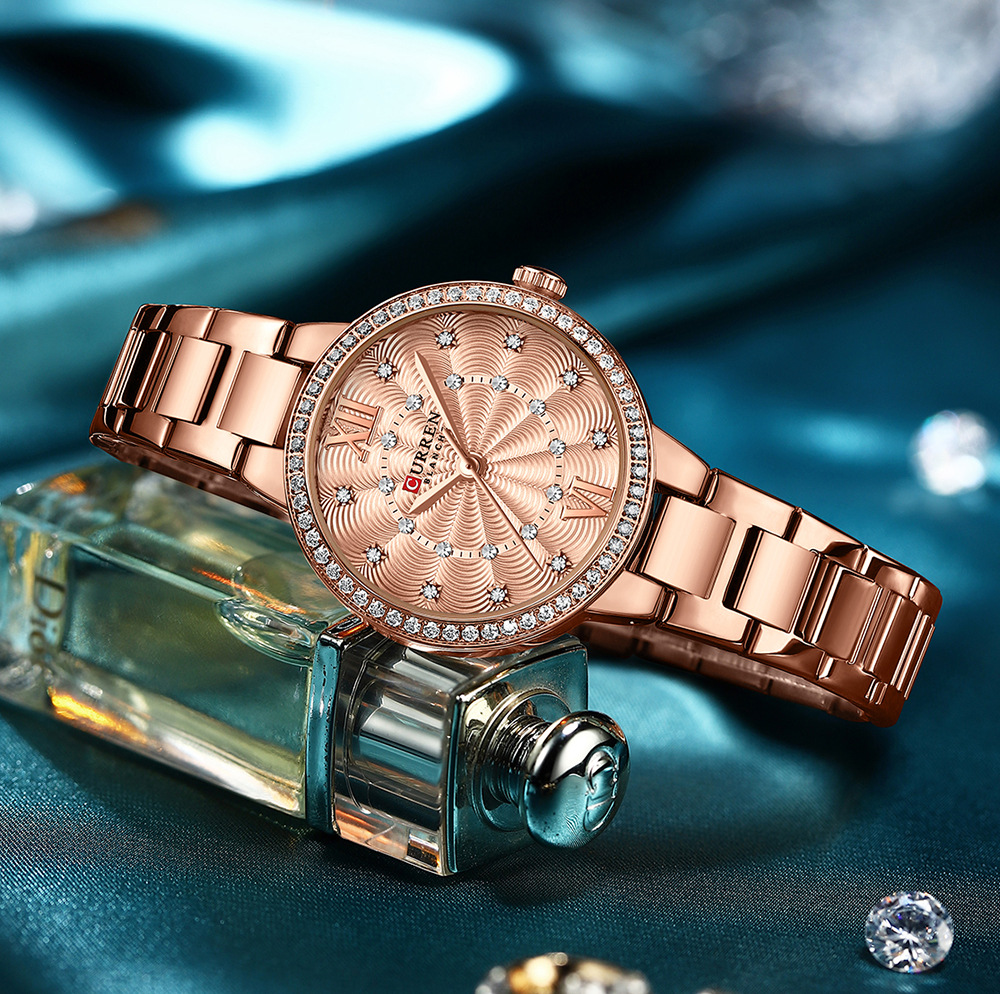 CURREN — montre-Bracelet en acier inoxydable pour femmes, marque de luxe, Bracelet classique décontracté, horloge, 9085