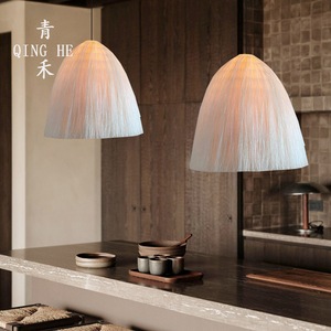 Luminaire suspendu rond Qing He, lampe à économie d'énergie E27, blanc, éclairage pour la maison, la cuisine, le café, le restaurant - Product Image 3