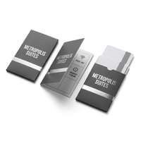 Sobre para Tarjetas de Hotel, Color Gris Plateado, con Espacio para Información de Habitación, para Hoteles Corporativos y Empresariales, Personalizable