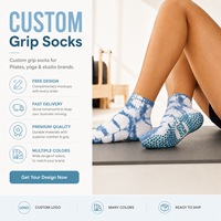 Chaussettes de Pilates personnalisées avec grip antidérapant pour femmes, chaussettes de fitness d'intérieur pour studio de yoga, chaussettes antidérapantes