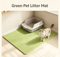 Tapis de litière pour chat extra large rectangulaire double couche, anti-éclaboussures, design ajouré, anti-éclaboussures, lavable, pour attraper les déjections