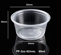 Gobelet jetable transparent PP-2oz-62mm, gobelet à portion, mini-gobelet
