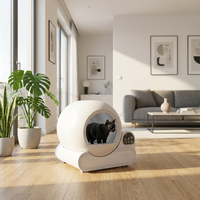 Koeda 70L Bac à litière intelligent en plastique pour chat, nettoyage semi-automatique, contrôlé par application, double contrôle des odeurs, sans poussière, facile à nettoyer