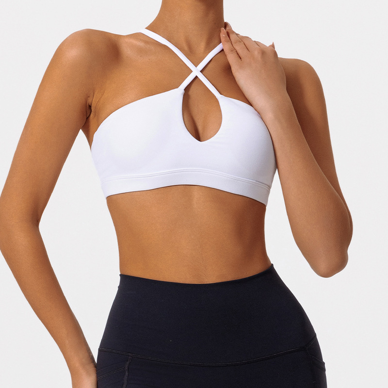 HEARUISAVY High Quality Backless Yoga Crop Tops Padded Quick Dry Breathable Gym Wear Women's Sports Bra Fitness Sports Bra