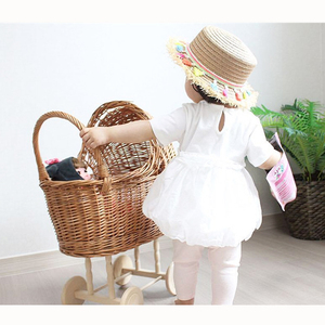 Shopping Online grazioso bottone a pressione elegante per ragazze cesto di <span class=keywords><strong>vimini</strong></span> con ruote cesti regalo in <span class=keywords><strong>vimini</strong></span> - Product Image 5