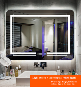 Rectangular Gold Frame LED Backlit Bathroom Mirror With <strong>Twin</strong> LED Light Border Design Anti Fog Hotel Custom Wholesale Supply - Product Image 5