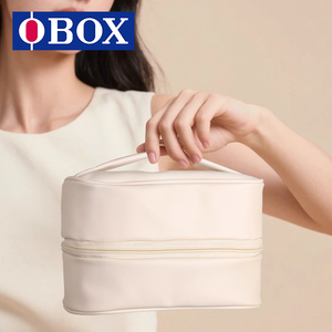 Obox กระเป๋าเครื่องสำอาง PU แท้สำหรับเดินทางกระเป๋าเครื่องสำอางทันสมัยพร้อมที่เก็บของที่แข็งแรงกระเป๋าเครื่องแป้งแฟชั่นสำหรับการออกนอกบ้าน - Product Image 4