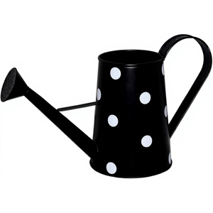 Arrosoir noir à pois décoratif pour plantes de jardin avec long bec verseur et grande poignée pour plantes d'intérieur - Product Image 1