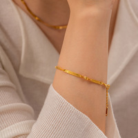 Ensemble collier et bracelet en acier inoxydable plaqué or 18 carats PVD, chaîne serpent torsadée tendance, simple, pour filles, cadeau de mariage