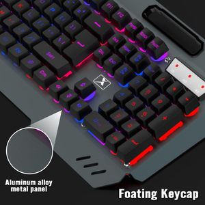 ชุดคีย์บอร์ดและเมาส์สำหรับเล่นเกมสำหรับคอมพิวเตอร์ คีย์บอร์ดไร้สาย RGB 104 ปุ่ม คีย์บอร์ดแบบกลไกที่ออกแบบตามหลักสรีรศาสตร์ ชาร์จได้ พร้อมเมาส์สำหรับคอมพิวเตอร์ - Product Image 4