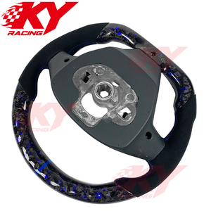 พวงมาลัยรถยนต์สไตล์สปอร์ตหุ้มหนังกลับคาร์บอนไฟเบอร์ LED สำหรับ Ford Fiesta MK7 ST180 สำหรับ Focus Mk3 Mk4 F150 Mustang - Product Image 3