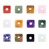 Perles semi-précieuses carrées à grand trou de 16 mm de diamètre et 5 mm de largeur, accessoires de bijoux HY, vente en gros, polissage et finition.