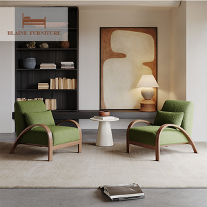 BLAINE Japonais Crème Style Moderne Tufté Designer Unique Tissu Canapé Chaise pour La Maison Chambre Salon Balcon Loisirs Hôtels - Product Image 6