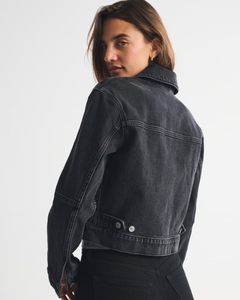 Chaqueta informal de primavera con cremallera para mujer, de lona de algodón bordada en negro, marca LEDUO - Product Image 3