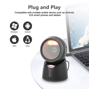 Escáner de código de barras QR 2D de escritorio USB inalámbrico Omni Kiosk lector de código de barras para POS <span class=keywords><strong>PC</strong></span> escáner de plataforma de supermercado - Product Image 2
