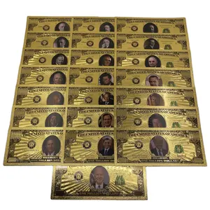 Toptan amerika Ex-President altın kaplama banknot USD 1 milyon dolar altın folyo fatura plastik banknot iş hediye için