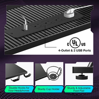 Escritorio para ordenador portátil de esquina en forma de L, fábrica al por mayor, estación de trabajo, mesa de estudio, escritorio para juegos de trabajo LED RGB negro