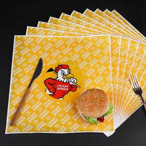 Papier d'emballage pour hamburger, papier alimentaire résistant à la graisse, personnalisé avec logo, papier d'emballage pour fast-food, revêtement PE imperméable pour pizza et sucre - Product Image 2