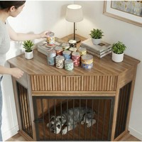 Cage pour chien en bois trapézoïdale moderne et respirante, anti-morsure, vente en gros d'usine, commandes en vrac OEM uniquement