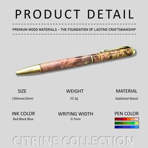 Stylo à bille en bois stabilisé personnalisé pour école de commerce, avec logo imprimé sur mesure - Product Image 2